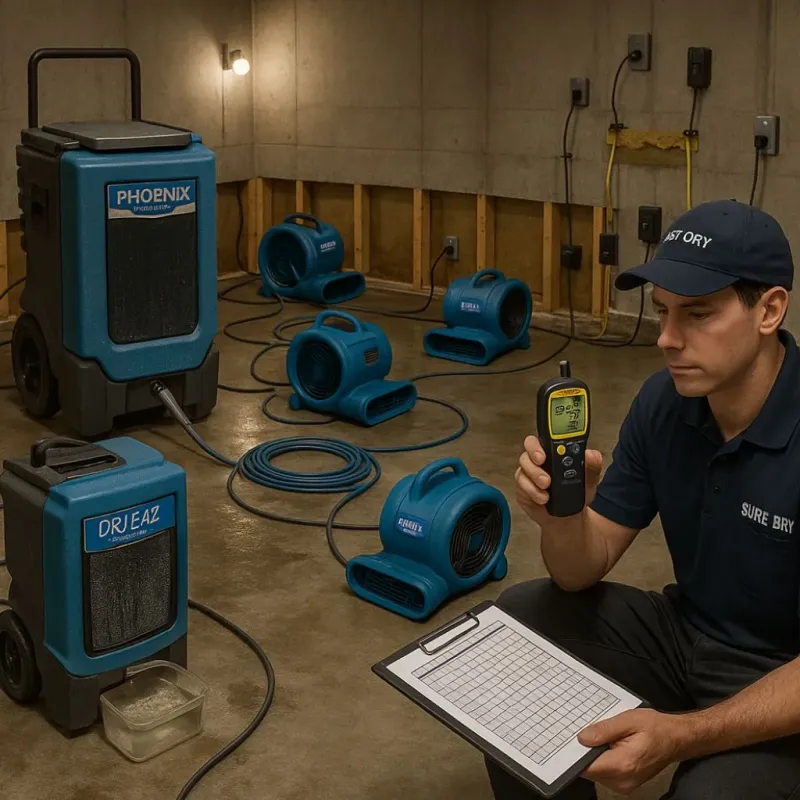 Structural Drying and Dehumidification process in Silver Lake, NC